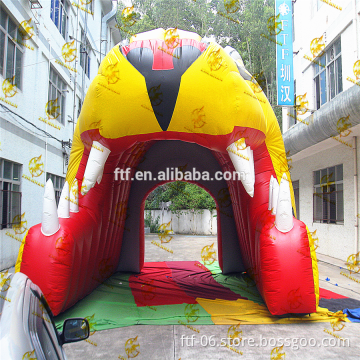 giant yellow Inflatable wolf tunnel